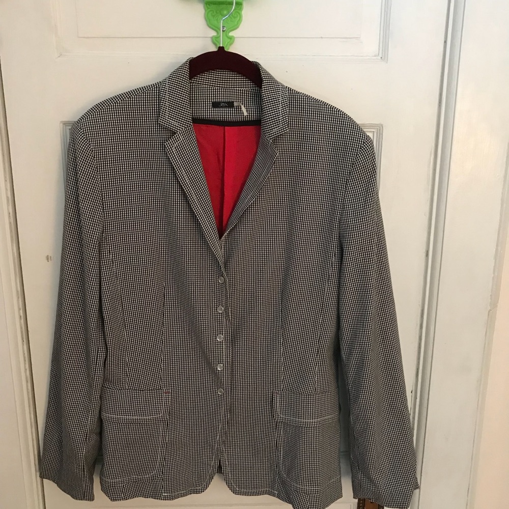 Jax checked blazer/pearl snaps